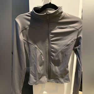 grey cropped define jacket